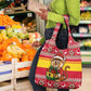 Ghana Christmas Grocery Bag Monkey Holding Gift Ghana Map and Festive - African Pride