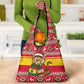 Ghana Christmas Grocery Bag Monkey Holding Gift Ghana Map and Festive - African Pride