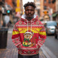 Ghana Christmas Hoodie Monkey Holding Gift Ghana Map and Festive - African Pride