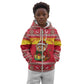 Ghana Christmas Kid Hoodie Monkey Holding Gift Ghana Map and Festive - African Pride