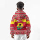 Ghana Christmas Kid Hoodie Monkey Holding Gift Ghana Map and Festive - African Pride