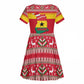 Ghana Christmas Kid Short Sleeve Dress Monkey Holding Gift Ghana Map and Festive - African Pride