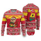 Ghana Christmas Ugly Christmas Sweater Monkey Holding Gift Ghana Map and Festive - African Pride