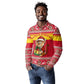 Ghana Christmas Long Sleeve Polo Shirt Monkey Holding Gift Ghana Map and Festive - African Pride
