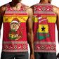Ghana Christmas Men Tank Top Monkey Holding Gift Ghana Map and Festive - African Pride