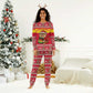 Ghana Christmas Pajama Set Monkey Holding Gift Ghana Map and Festive - African Pride