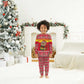 Ghana Christmas Pajama Set Monkey Holding Gift Ghana Map and Festive - African Pride