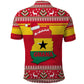 Ghana Christmas Polo Shirt Monkey Holding Gift Ghana Map and Festive - African Pride