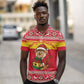 Ghana Christmas Polo Shirt Monkey Holding Gift Ghana Map and Festive - African Pride