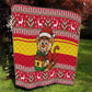 Ghana Christmas Quilt Monkey Holding Gift Ghana Map and Festive - African Pride