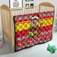 Ghana Christmas Quilt Monkey Holding Gift Ghana Map and Festive - African Pride