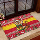 Ghana Christmas Rubber Doormat Monkey Holding Gift Ghana Map and Festive - African Pride