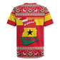 Ghana Christmas Rugby Jersey Monkey Holding Gift Ghana Map and Festive - African Pride