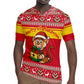 Ghana Christmas Rugby Jersey Monkey Holding Gift Ghana Map and Festive - African Pride