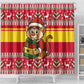 Ghana Christmas Shower Curtain Monkey Holding Gift Ghana Map and Festive - African Pride