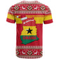 Ghana Christmas T shirt Monkey Holding Gift Ghana Map and Festive - African Pride