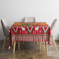 Ghana Christmas Tablecloth Monkey Holding Gift Ghana Map and Festive - African Pride