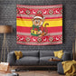 Ghana Christmas Tapestry Monkey Holding Gift Ghana Map and Festive - African Pride