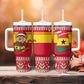 Ghana Christmas Tumbler With Handle Monkey Holding Gift Ghana Map and Festive - African Pride