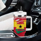 Ghana Christmas Tumbler With Handle Monkey Holding Gift Ghana Map and Festive - African Pride