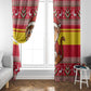 Ghana Christmas Window Curtain Monkey Holding Gift Ghana Map and Festive - African Pride