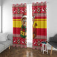 Ghana Christmas Window Curtain Monkey Holding Gift Ghana Map and Festive - African Pride
