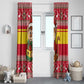 Ghana Christmas Window Curtain Monkey Holding Gift Ghana Map and Festive - African Pride