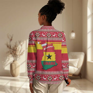 Ghana Christmas Women Casual Shirt Monkey Holding Gift Ghana Map and Festive - African Pride