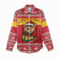Ghana Christmas Women Casual Shirt Monkey Holding Gift Ghana Map and Festive - African Pride