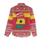 Ghana Christmas Women Casual Shirt Monkey Holding Gift Ghana Map and Festive - African Pride