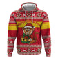 Ghana Christmas Zip Hoodie Monkey Holding Gift Ghana Map and Festive - African Pride