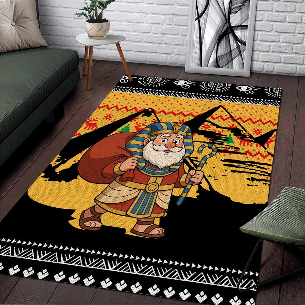 Egypt Christmas Area Rug Pharaoh Santa Pyramids Eye of Horus and Ancient Egyptian - African Pride