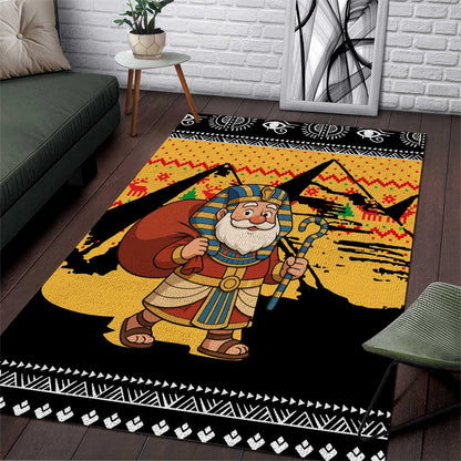 Egypt Christmas Area Rug Pharaoh Santa Pyramids Eye of Horus and Ancient Egyptian - African Pride