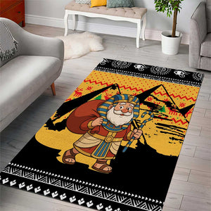 Egypt Christmas Area Rug Pharaoh Santa Pyramids Eye of Horus and Ancient Egyptian - African Pride