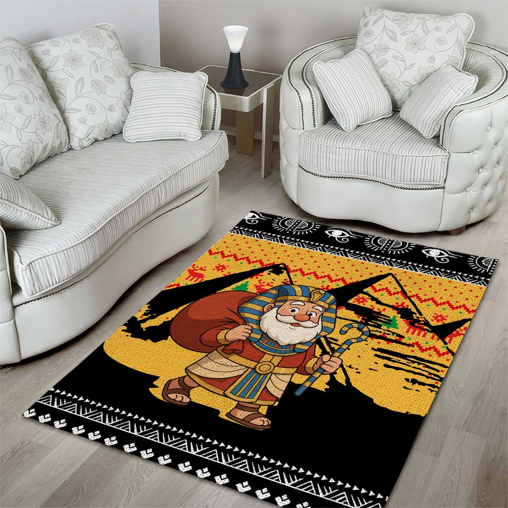 Egypt Christmas Area Rug Pharaoh Santa Pyramids Eye of Horus and Ancient Egyptian - African Pride