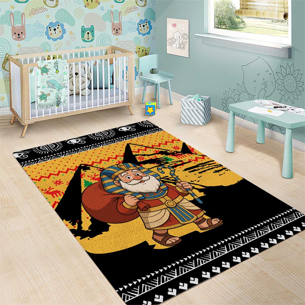 Egypt Christmas Area Rug Pharaoh Santa Pyramids Eye of Horus and Ancient Egyptian - African Pride