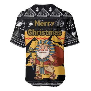 Egypt Christmas Baseball Jersey Pharaoh Santa Pyramids Eye of Horus and Ancient Egyptian - African Pride