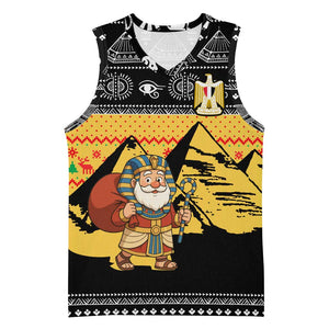 Egypt Christmas Basketball Jersey Pharaoh Santa Pyramids Eye of Horus and Ancient Egyptian - African Pride