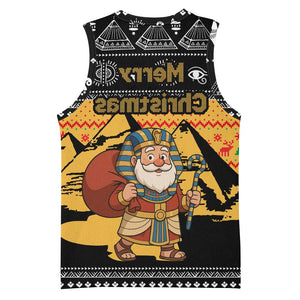 Egypt Christmas Basketball Jersey Pharaoh Santa Pyramids Eye of Horus and Ancient Egyptian - African Pride