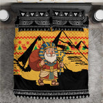 Egypt Christmas Bedding Set Pharaoh Santa Pyramids Eye of Horus and Ancient Egyptian - African Pride