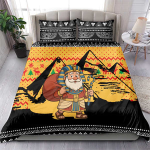Egypt Christmas Bedding Set Pharaoh Santa Pyramids Eye of Horus and Ancient Egyptian - African Pride