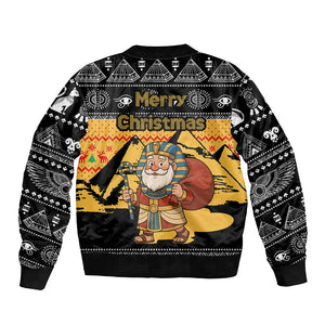 Egypt Christmas Bomber Jacket Pharaoh Santa Pyramids Eye of Horus and Ancient Egyptian - African Pride