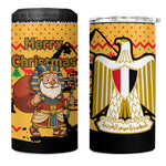 Egypt Christmas 4 in 1 Can Cooler Tumbler Pharaoh Santa Pyramids Eye of Horus and Ancient Egyptian - African Pride