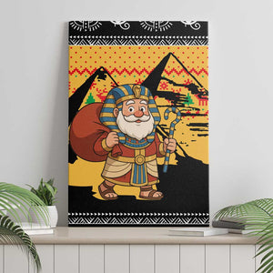 Egypt Christmas Canvas Wall Art Pharaoh Santa Pyramids Eye of Horus and Ancient Egyptian - African Pride