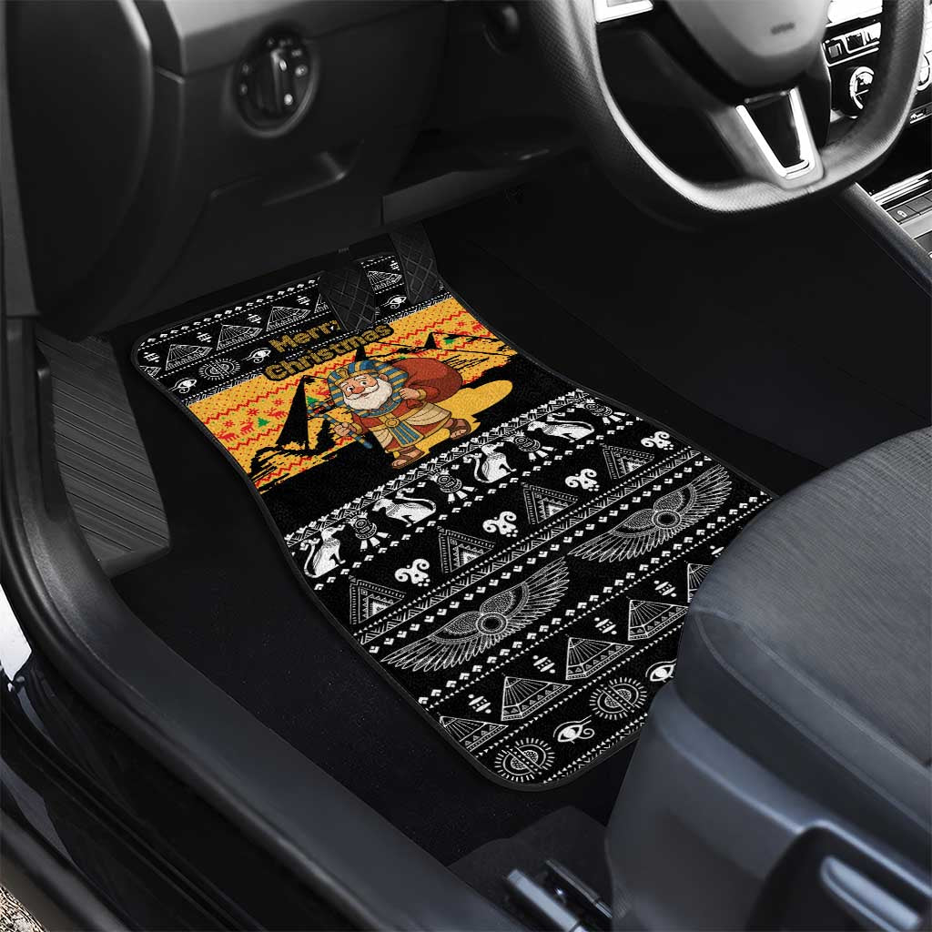 Egypt Christmas Car Mats Pharaoh Santa Pyramids Eye of Horus and Ancient Egyptian - African Pride