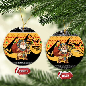 Egypt Christmas Ceramic Ornament Pharaoh Santa Pyramids Eye of Horus and Ancient Egyptian - African Pride
