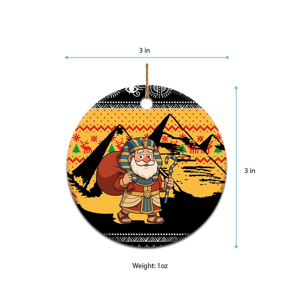 Egypt Christmas Ceramic Ornament Pharaoh Santa Pyramids Eye of Horus and Ancient Egyptian - African Pride