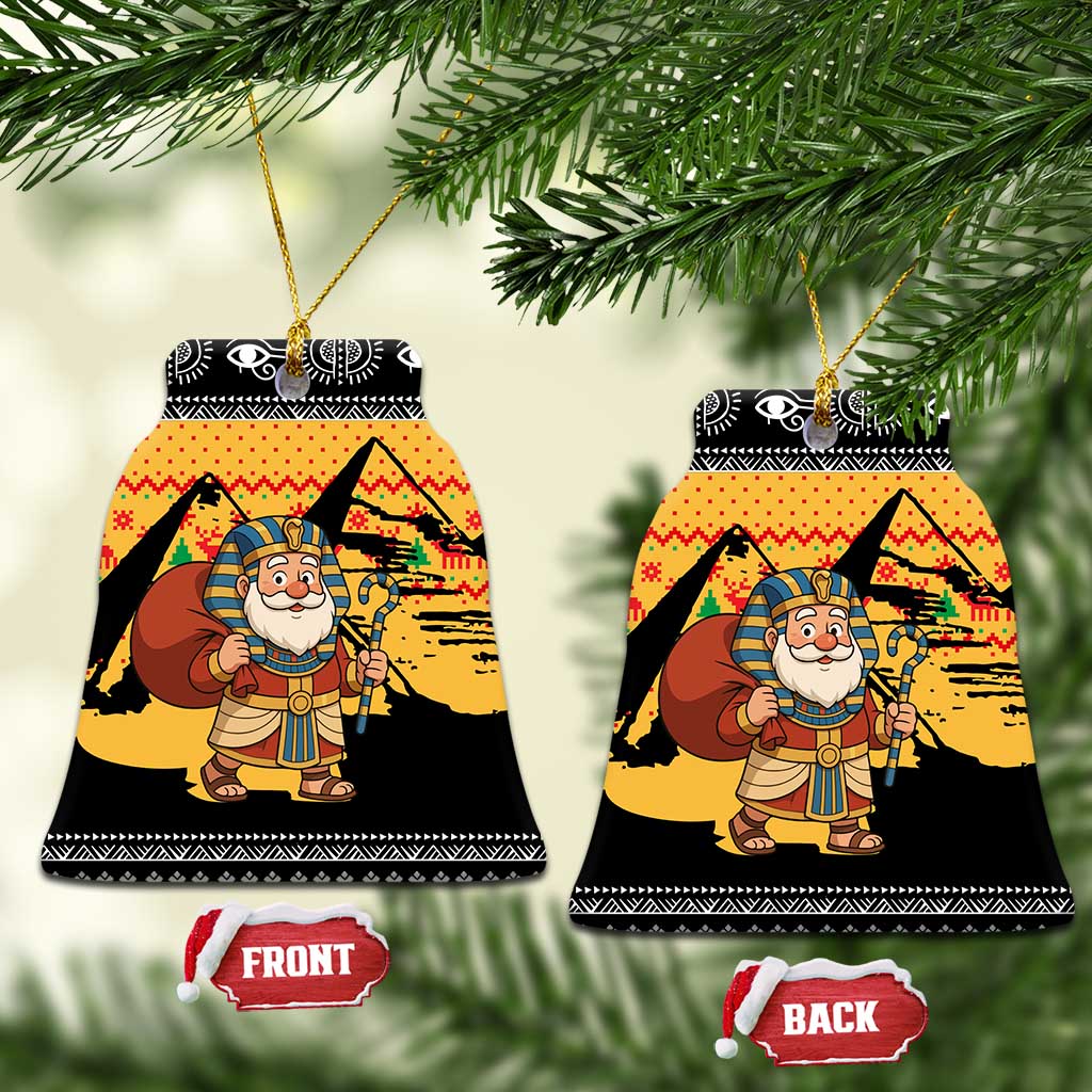 Egypt Christmas Ceramic Ornament Pharaoh Santa Pyramids Eye of Horus and Ancient Egyptian - African Pride