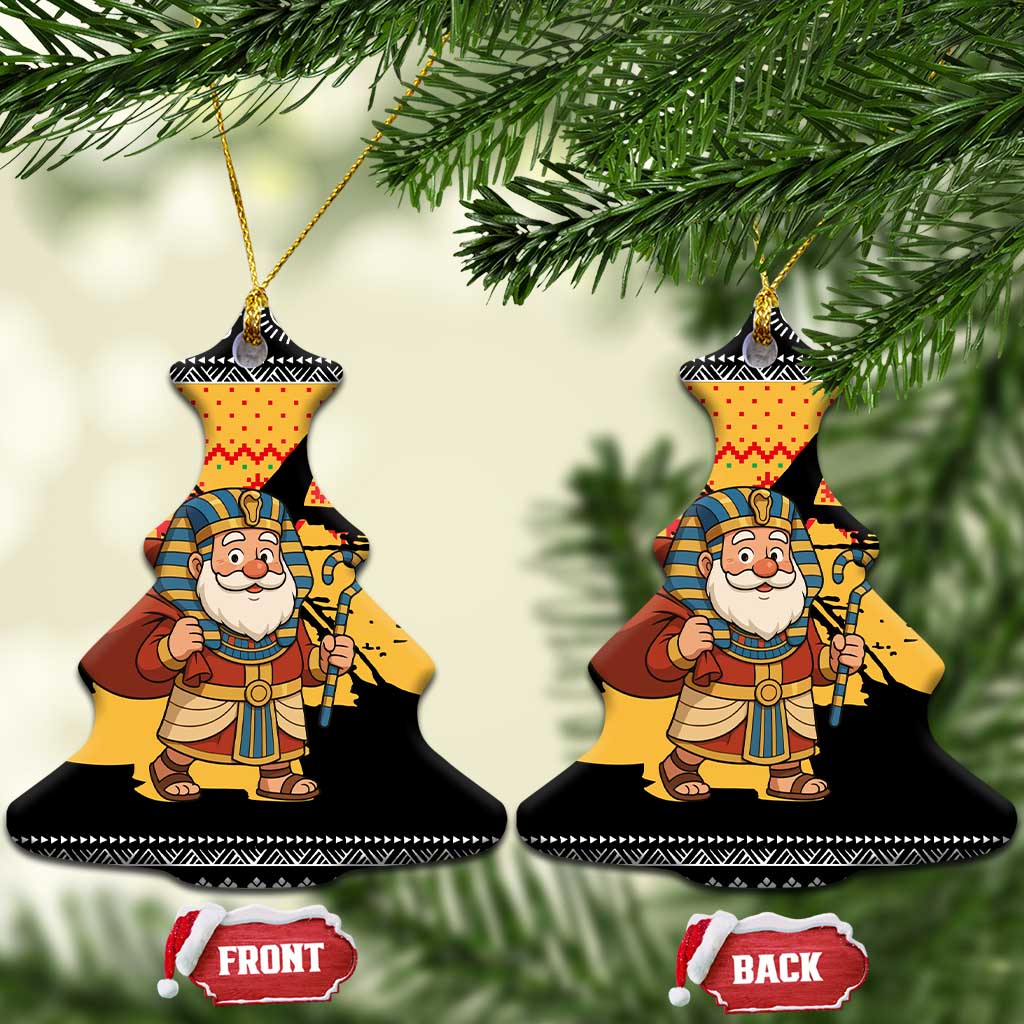 Egypt Christmas Ceramic Ornament Pharaoh Santa Pyramids Eye of Horus and Ancient Egyptian - African Pride