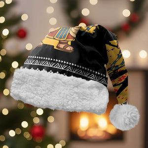 Egypt Christmas Santa Hat Pharaoh Santa Pyramids Eye of Horus and Ancient Egyptian - African Pride